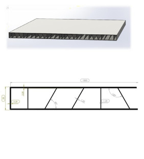 ML Panel en PVC reciclado a 6,0 metros. Medidas: 1000 x 35 mm. Color gris oscuro.
