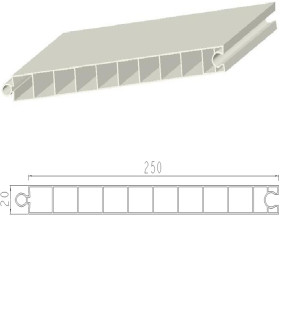 ML Panel en PVC reciclado a 6,0 metros. Medidas: 250 x 20 mm Liso - Liso. Color blanco.