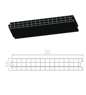 ML Panel en PVC reciclado a 6,0 metros. Medidas: 500 x 50 mm. Macho - Hembra. Color blanco.
