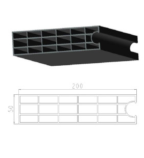 ML Panel en PVC  reciclado a 6,0 metros. Medidas: 200 x 50 mm Liso - Hembra. Color blanco.