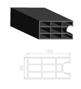 ML Panel en PVC reciclado a 6,0 metros. Medidas: 100 x 50 mm Liso - Hembra. Color blanco.