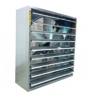 Ventilador trifásico con persina de caudal 40.000 m3/h. Bastidor galva y hélice Inox.